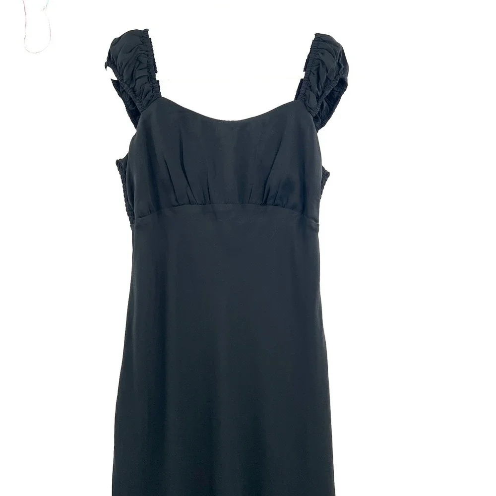 Abercrombie & Fitch retro y2k black maxi dress whimsigoth witchy empire waist XL